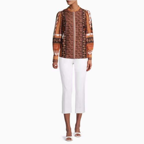 Kobi Halperin Amy Printed Silk Blouse, NWT, Size L - Picture 8 of 8